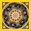 Astrology yellow and black scarf featuring the twelve zodiac signs  by ANNE TOURAINE Paris™ scarves (2)