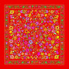 Red Floral scarf, 100% silk twill, made in France by ANNE TOURAINE Paris™ scarves (2)