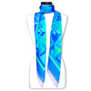 Extra large and lightweight chiffon silk scarf, blue and green color, by ANNE TOURAINE Paris™