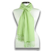 Green pashmina cashmere silk by ANNE TOURAINE Paris™: soft,warm,and cozy (1