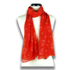 Red silk chiffon scarf with cat pattern, oblong shape: a perfect gift for cat lovers. Scarf by ANNE TOURAINE Paris™ (1)