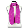Pink silk chiffon scarf with dog pattern, oblong shape: a perfect gift for dog lovers. Scarf by ANNE TOURAINE Paris™ (1)
