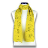 Yellow silk chiffon scarf with dog pattern, oblong shape: a perfect gift for dog lovers. Scarf by ANNE TOURAINE Paris™ (1)