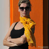 Orange polka dot silk chiffon scarf, oblong shape. Lightweight and easy to tie. Scarf by ANNE TOURAINE Paris™ (3)
