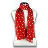 Red polka dot silk chiffon scarf, oblong shape. Lightweight and easy to tie. Scarf by ANNE TOURAINE Paris™ (1)