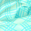 Turquoise and white extra large silk scarf with a fresh and modern stripe pattern: versatile and easy to wear all year round. Scarf ANNE TOURAINE Paris™ (5)