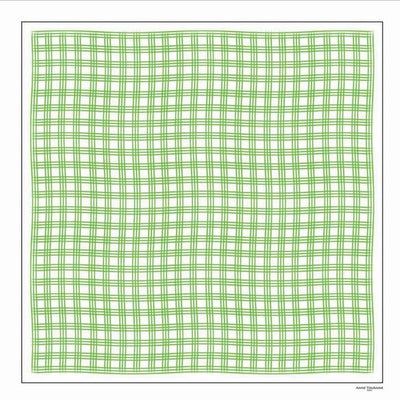 Green and white extra large silk scarf with a fresh and modern stripe pattern: versatile and easy to wear all year round. Scarf ANNE TOURAINE Paris™ (2)