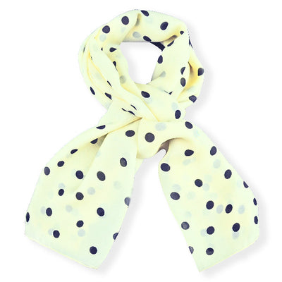 Champagne polka dot silk chiffon scarf, oblong shape. Lightweight and easy to tie. Scarf by ANNE TOURAINE Paris™ (0)