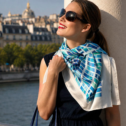 luxury silk satin scarves collection by anne touraine paris