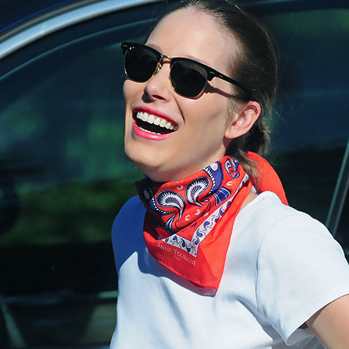 high end bandana collecton in silk cotton by anne touraine paris