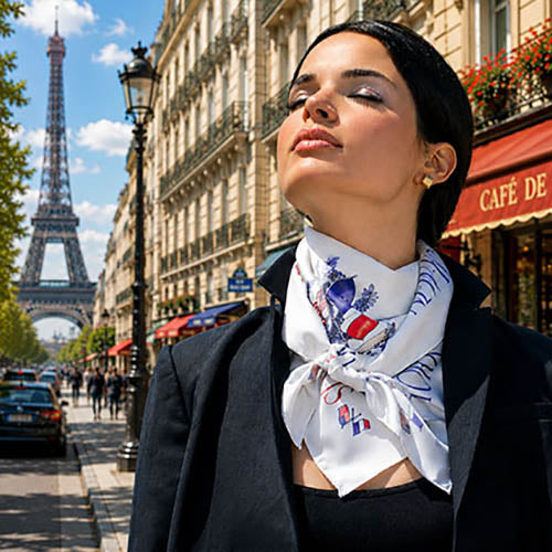 luxury fachion french silk scarves in silk twill made in france by anne tourane paris