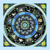 Astrology blue scarf featuring the twelve zodiac signs  by ANNE TOURAINE Paris™ scarves (2)