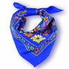 Blue floral silk scarf made in France by ANNE TOURAINE Paris™ scarves (1)
