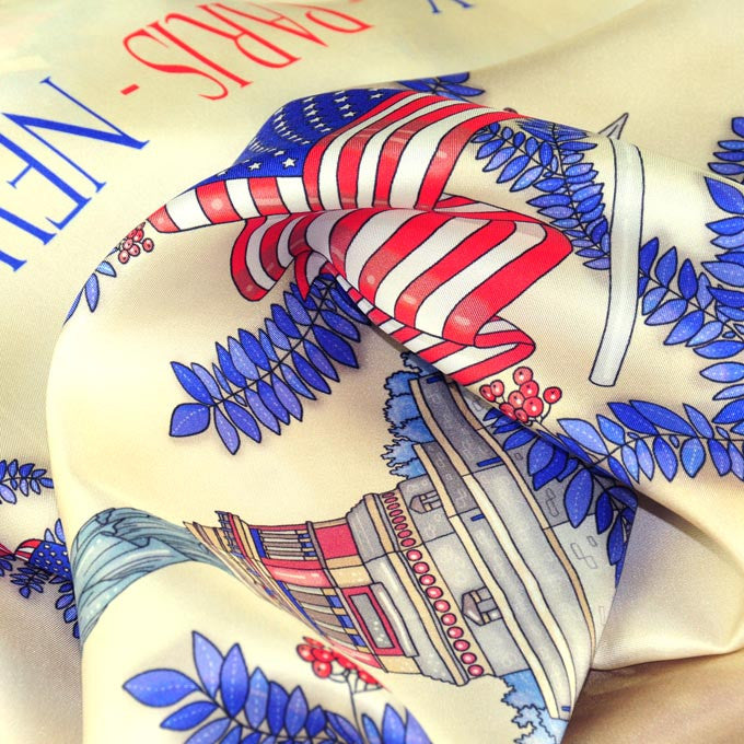 French silk scarves - twill - brown - 36x36 - ANNE TOURAINE Paris