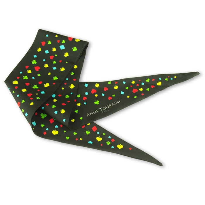 Silk twillies: fancy black silk twilly by ANNE TOURAINE Paris™