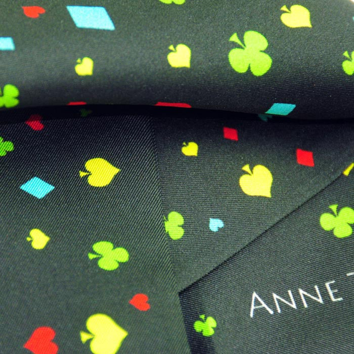 Silk twillies: fancy black silk twilly by ANNE TOURAINE Paris™