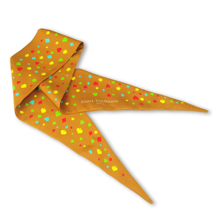 Silk twillies: brown fancy silk twilly by ANNE TOURAINE Paris™