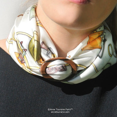 Scarf ring - medium - white - mother of pearl - ANNE TOURAINE
