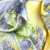 Pastel yellow silk twill scarf made in France. Size 36x36". Hand rolled hem.Theme: Paris monuments. Scarf by ANNE TOURAINE Paris™ (6)