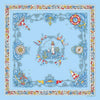 Light blue silk twill scarf made in France. Size 27x27". Hand rolled hem. Nautical theme. Scarf by ANNE TOURAINE Paris™ (2)