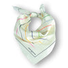 White silk twill scarf with multicolor stripes. Made in France. Size 27x27". Hand rolled hem. Scarf by ANNE TOURAINE Paris™ (1)