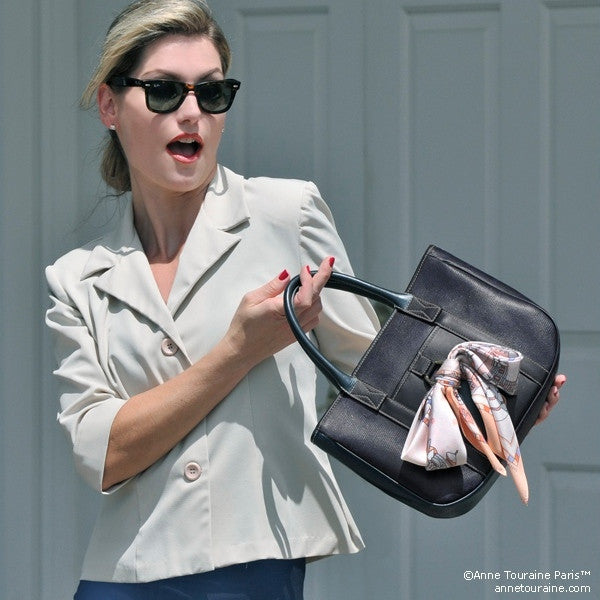 Peach silk twill scarf made in France. Size 27x27". Hand rolled hem. Winter theme inspired by Doctor Zhivago. Scarf by ANNE TOURAINE Paris™ (4)