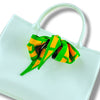 Silk twillies: green and orange silk twilly by ANNE TOURAINE Paris™