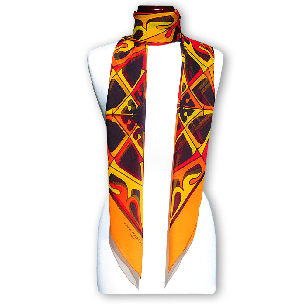 SILK CHIFFON SCARF - MONTMARTRE - Marigold - 54