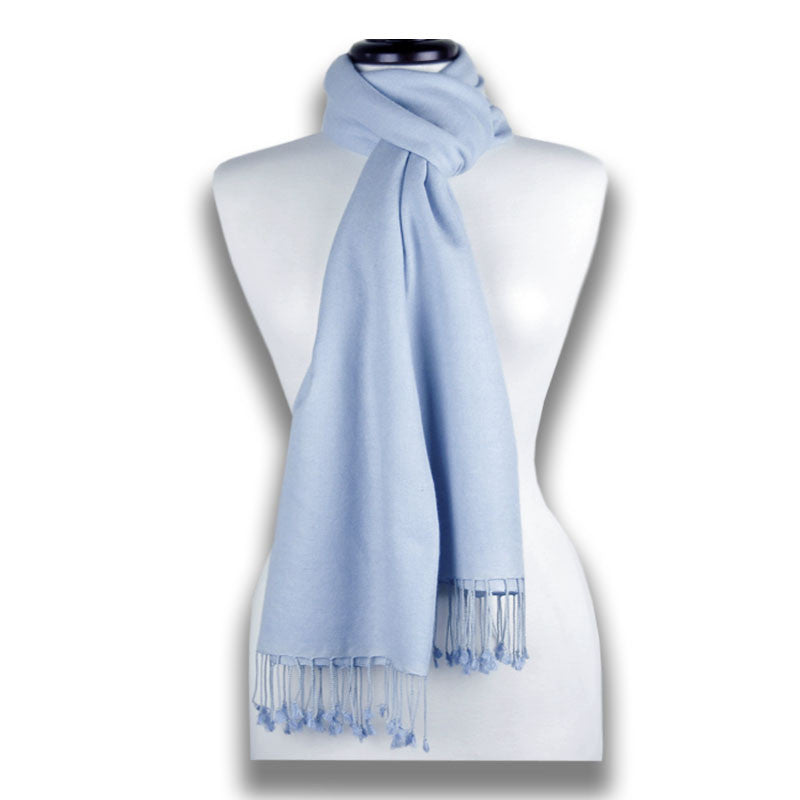 Blue pashmina cashmere silk by ANNE TOURAINE Paris™: soft,warm,and cozy (2)