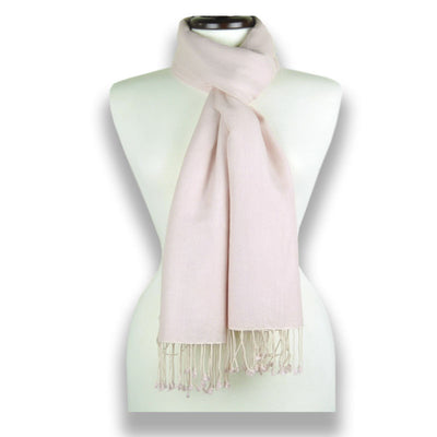 Powder pink pashmina cashmere silk by ANNE TOURAINE Paris™: soft,warm,and cozy (1