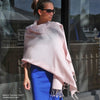 Powder pink pashmina cashmere silk by ANNE TOURAINE Paris™: soft,warm,and cozy (2)