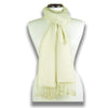 Sand white pashmina cashmere silk by ANNE TOURAINE Paris™: soft,warm,and cozy (1