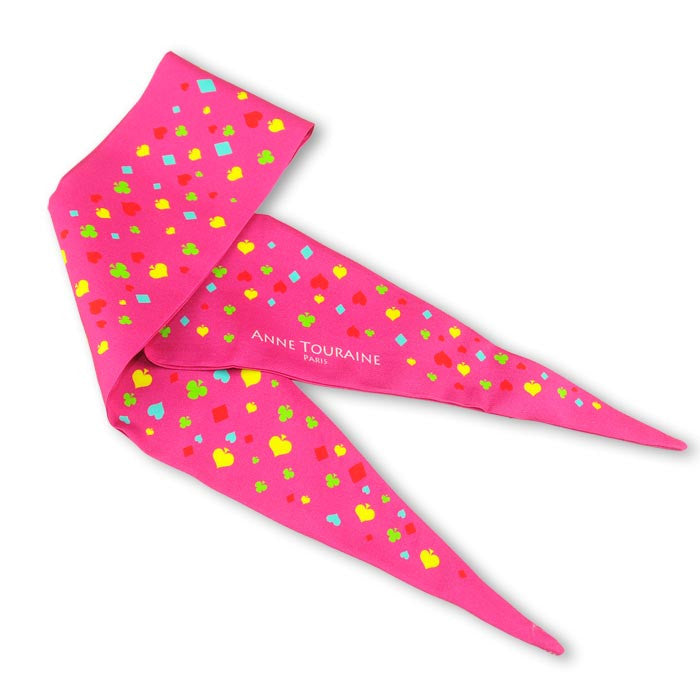Silk twillies: fancy pink silk twilly by ANNE TOURAINE Paris™