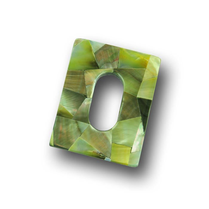 Rectangular scarf ring, black mother of pearl, by ANNE TOURAINE Paris™