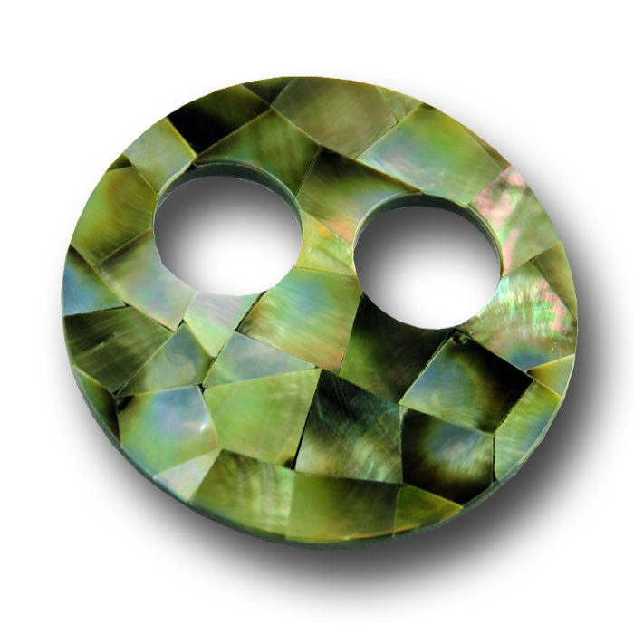 Versatile scarf pendant / scarf ring in black mother of pearl by ANNE TOURAINE Paris™.