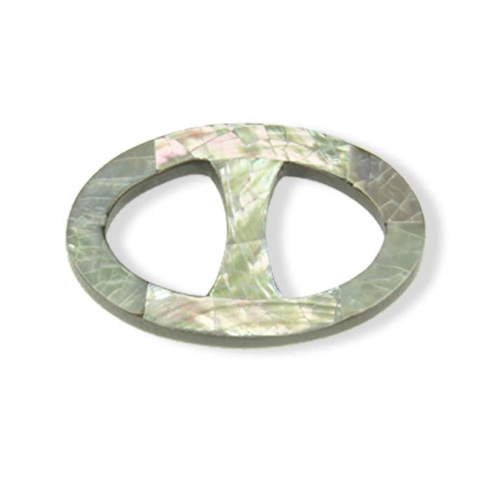 Abalone shell handcrafted scarf ring. Large size. A fun, essential, and versatile complementary to your ANNE TOURAINE Paris™ silk scarves. (1)