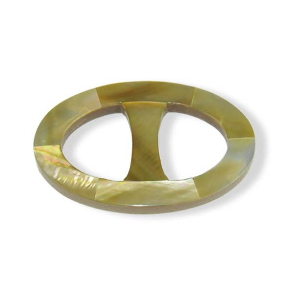 Brown mother of pearl handcrafted scarf ring. Large size. A fun, essential, and versatile complementary to your ANNE TOURAINE Paris™ silk scarves. (1)