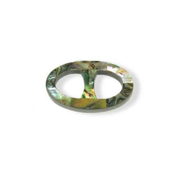 Paua shell handcrafted scarf ring. Medium size. A fun, essential, and versatile complementary to your ANNE TOURAINE Paris™ silk scarves. (1)