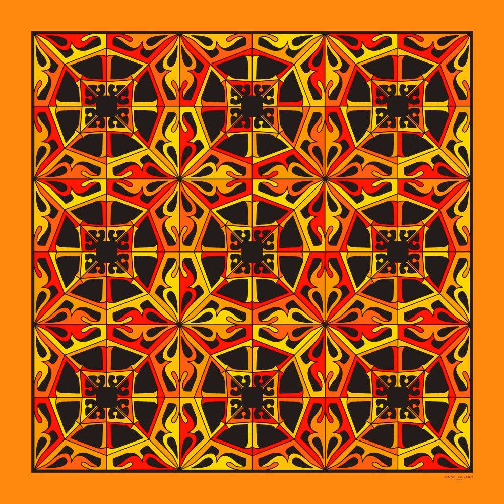 SILK CHIFFON SCARF - MONTMARTRE - Marigold - 54 SILK CHIFFON SCARF - MONTMARTRE - Marigold - 54