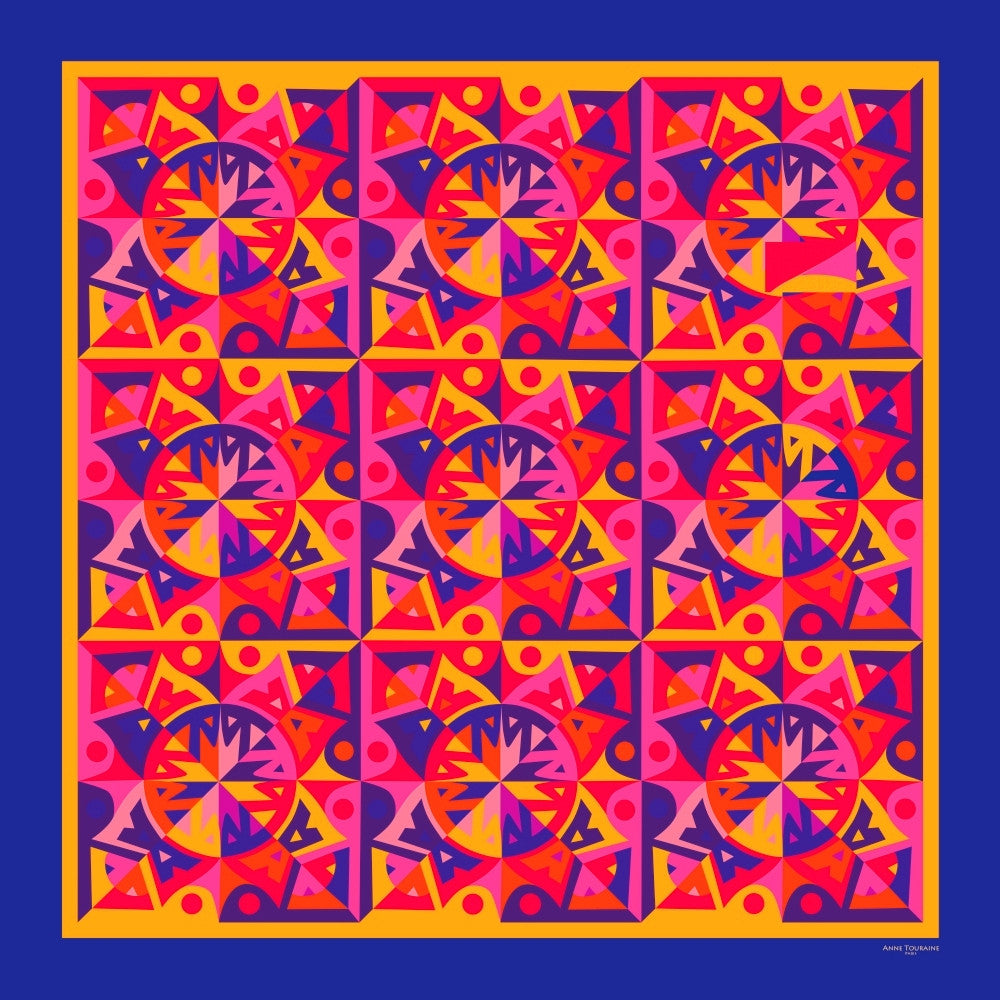 XLARGE SILK CHIFFON SCARF - PROVENCE - Multicolor - 54x54