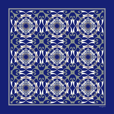 Extra large and lightweight chiffon silk scarf, blue color, by ANNE TOURAINE Paris™
