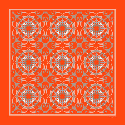Extra large and lightweight chiffon silk scarf, vivid orange color, by ANNE TOURAINE Paris™
