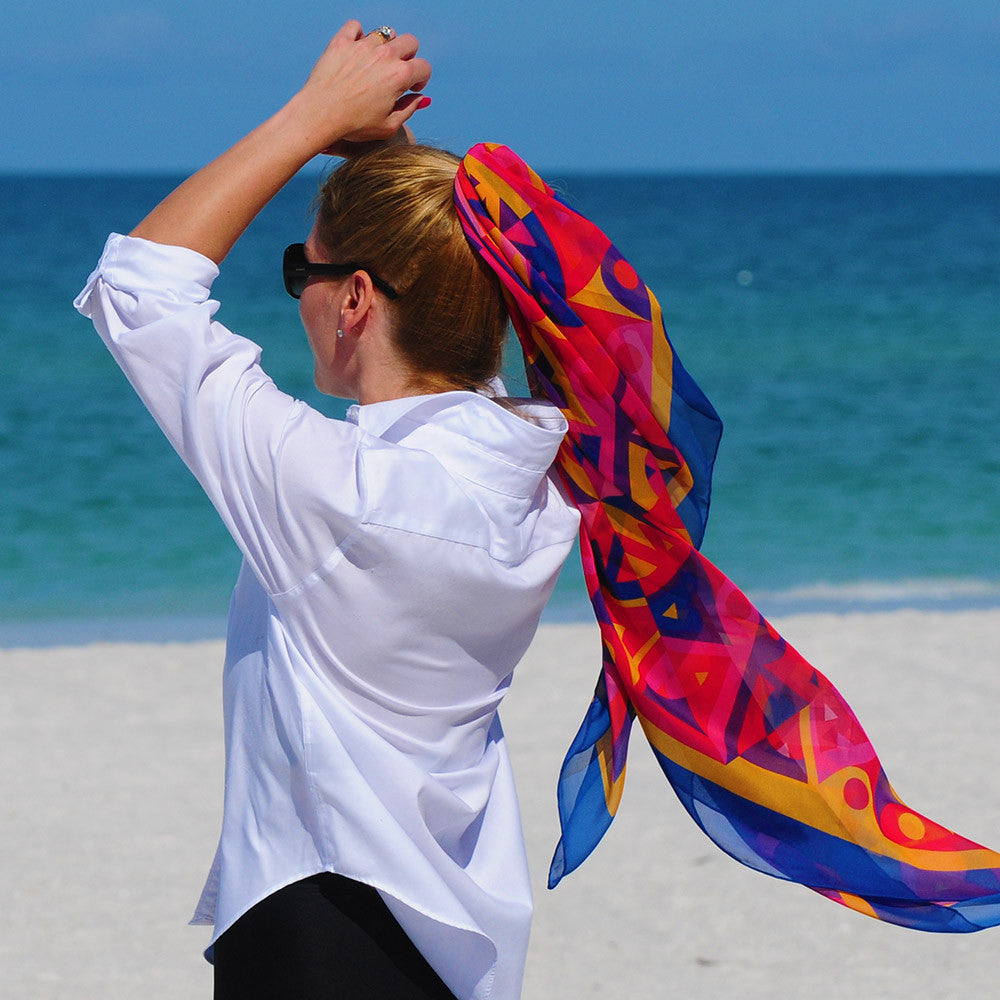 Cobalt blue silk clearance scarf