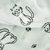 Pale grey silk chiffon scarf with cat pattern, oblong shape: a perfect gift for cat lovers. Scarf by ANNE TOURAINE Paris™ (4)
