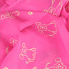 Pink silk chiffon scarf with dog pattern, oblong shape: a perfect gift for dog lovers. Scarf by ANNE TOURAINE Paris™ (4)