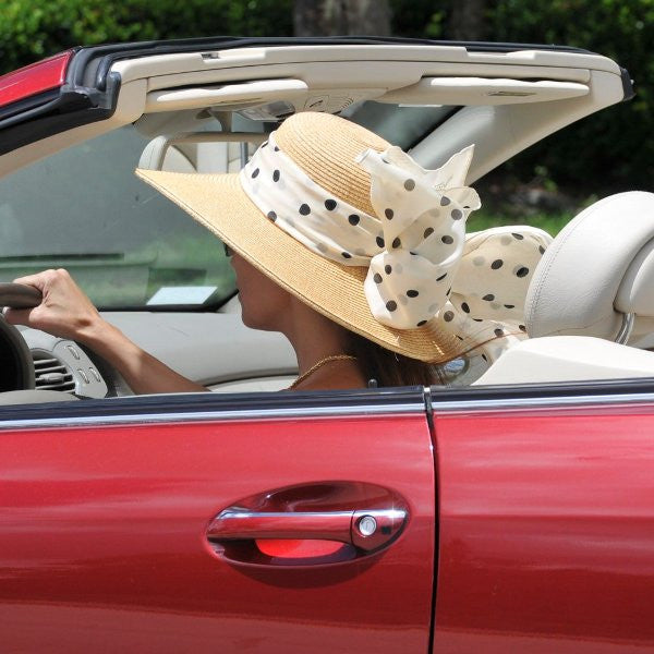 Champagne polka dot silk chiffon scarf, oblong shape. Lightweight and easy to tie. Scarf by ANNE TOURAINE Paris™ (2)