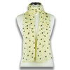 Champagne polka dot silk chiffon scarf, oblong shape. Lightweight and easy to tie. Scarf by ANNE TOURAINE Paris™ (1)