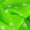 Vivid green polka dot silk chiffon scarf, oblong shape. Lightweight and easy to tie. Scarf by ANNE TOURAINE Paris™ (4)