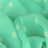 Mint polka dot silk chiffon scarf, oblong shape. Lightweight and easy to tie. Scarf by ANNE TOURAINE Paris™ (4)