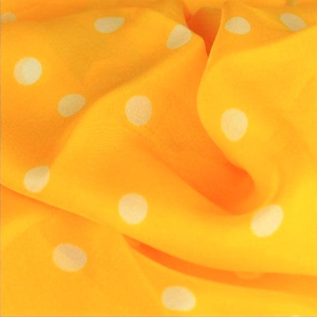 Orange polka dot silk chiffon scarf, oblong shape. Lightweight and easy to tie. Scarf by ANNE TOURAINE Paris™ (4)